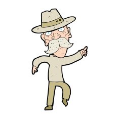cartoon man in hat N21
