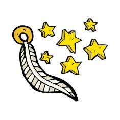 cartoon lucky charm feather N4