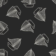 doodle sail seamless pattern background N2