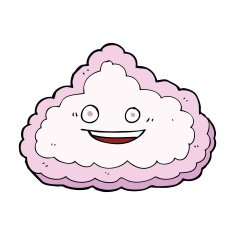 cartoon happy pink cloud N18