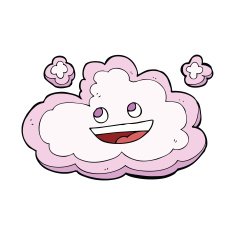 cartoon happy pink cloud N19