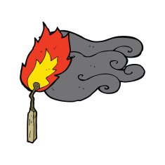 cartoon flaming match N4