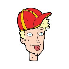 cartoon boy wearing cap N10