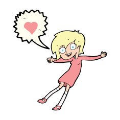 cartoon woman in love N105