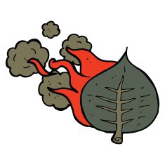 cartoon burning leaf N4