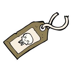 skull luggage tag N4