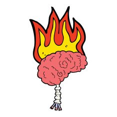 cartoon brain on fire N4