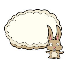 cartoon rabbit with text space cloud N4