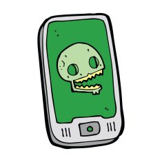 cartoon virus on mobile phone N4