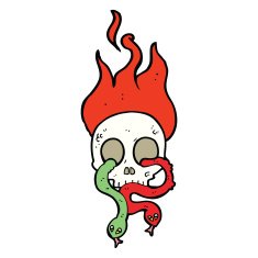 snake and skulls cartoon N4
