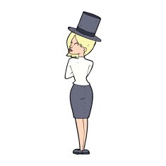 cartoon woman in top hat N4