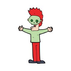 cartoon man in spooky mask N4