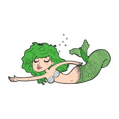 cartoon green haired mermaid N4