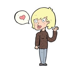 cartoon woman in love N107