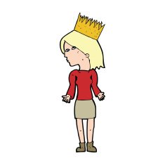 cartoon woman wearing crown N4