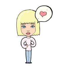cartoon woman in love N108