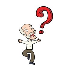 cartoon old man with question N4