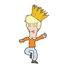 cartoon man wearing paper crown N4
