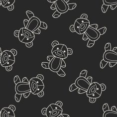 Doodle Teddy seamless pattern background