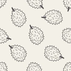 Durian doodle seamless pattern background