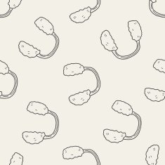 earmuffs doodle seamless pattern background