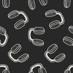 earmuffs doodle seamless pattern background N4