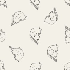 Elephant SLIDE doodle seamless pattern background