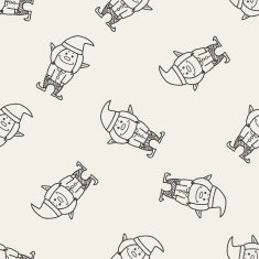 elf doodle seamless pattern background N11