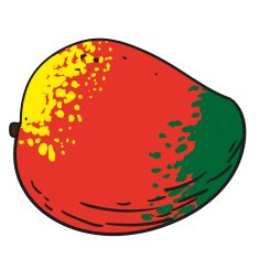 mango - hand drawn fruits isolated vector