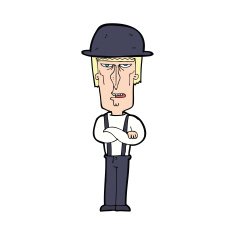 cartoon man wearing hat N26