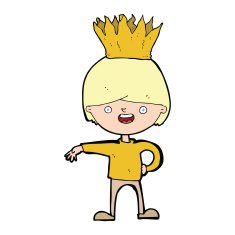 cartoon person wearing crown N48