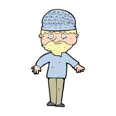 cartoon man in winter hat N4
