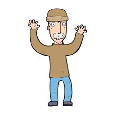 cartoon man wearing winter hat N56
