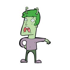 cartoon unhappy alien N4