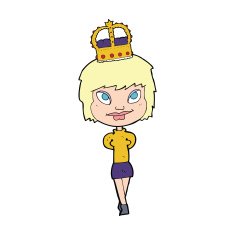 cartoon person wearing crown N49