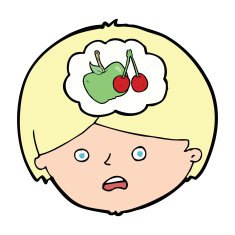 cartoon man thinking about healthy eating N4