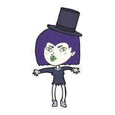 cartoon halloween vampire girl N28