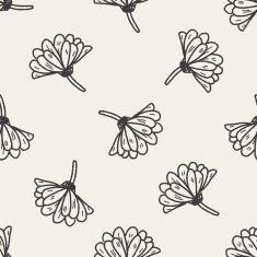 flower doodle seamless pattern background N12