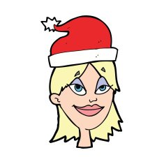 cartoon woman ready for christmas N64