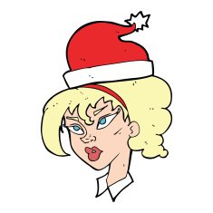 cartoon woman ready for christmas N66