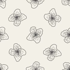 flower doodle seamless pattern background N18