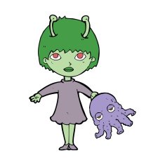 cartoon alien woman N35