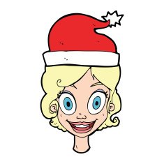 cartoon woman ready for christmas N67