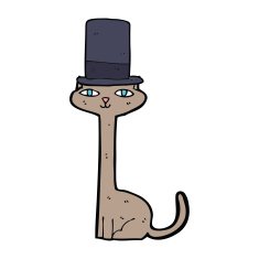 cartoon cat in top hat N7