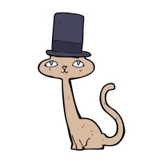 cartoon cat in top hat N8