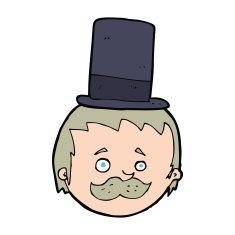 cartoon man wearing top hat N60