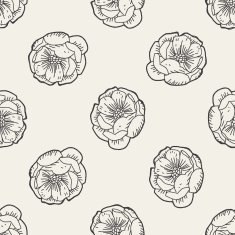 flower doodle seamless pattern background N25