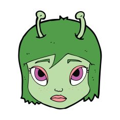 cartoon space alien N32