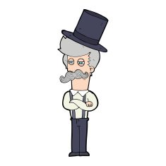 cartoon man wearing top hat N61