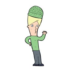 cartoon man wearing winter hat N62